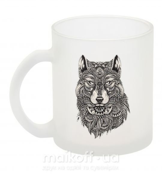 Чашка стеклянная Черно-белый волк Фроузен фото