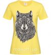 Женская футболка Черно-белый волк Лимонный фото