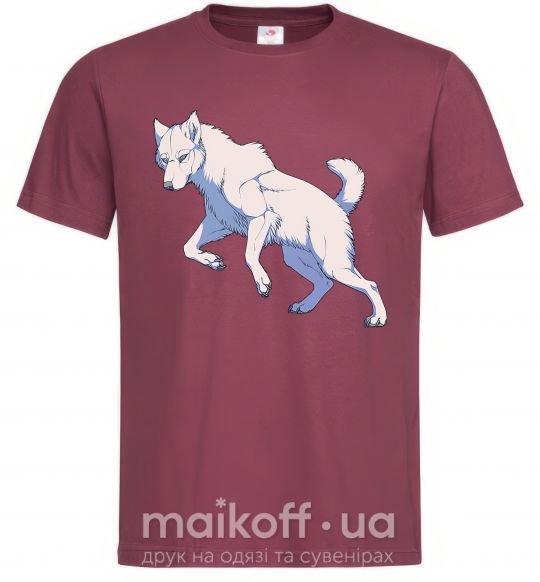 Чоловіча футболка Розовый волк Бордовий фото