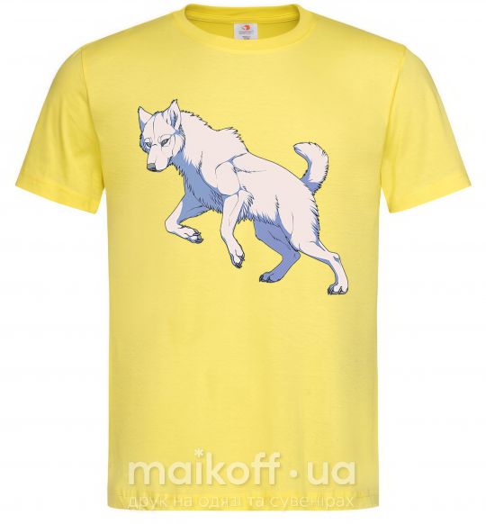 Чоловіча футболка Розовый волк Лимонний фото