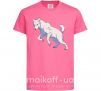 Детская футболка Розовый волк Ярко-розовый фото