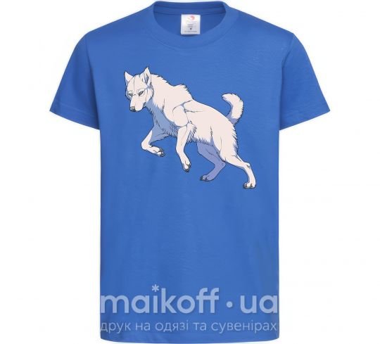 Детская футболка Розовый волк Ярко-синий фото