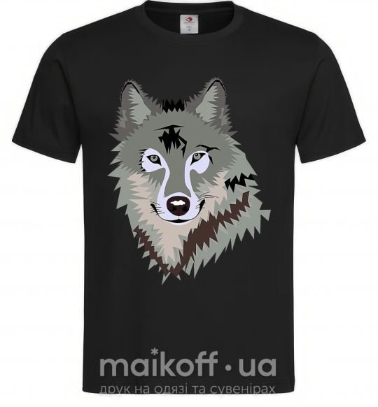 Мужская футболка Triangle wolf Черный фото