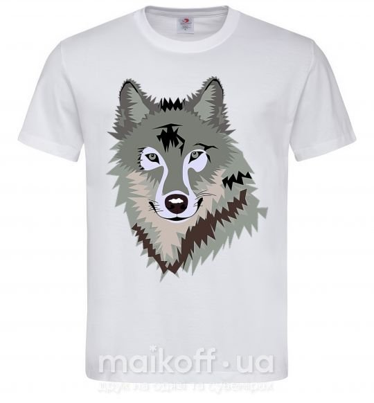 Мужская футболка Triangle wolf Белый фото