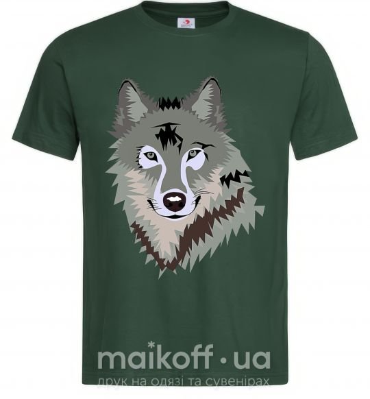 Мужская футболка Triangle wolf Темно-зеленый фото