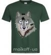 Мужская футболка Triangle wolf Темно-зеленый фото
