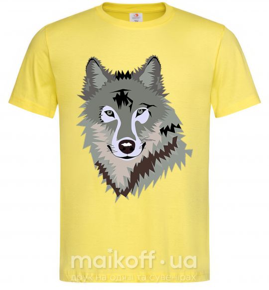 Мужская футболка Triangle wolf Лимонный фото
