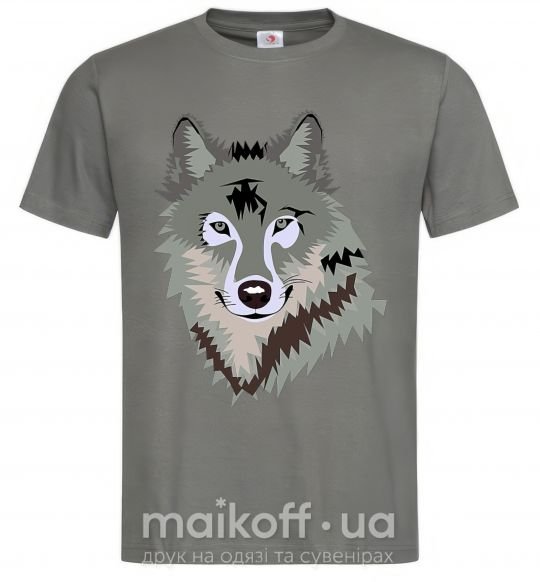 Чоловіча футболка Triangle wolf Графіт фото