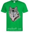 Мужская футболка Triangle wolf Зеленый фото