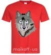 Мужская футболка Triangle wolf Красный фото