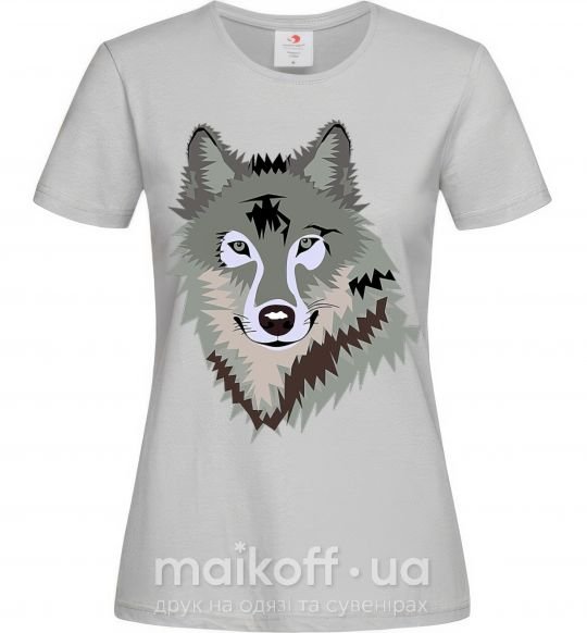Женская футболка Triangle wolf Серый фото