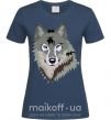 Женская футболка Triangle wolf Темно-синий фото