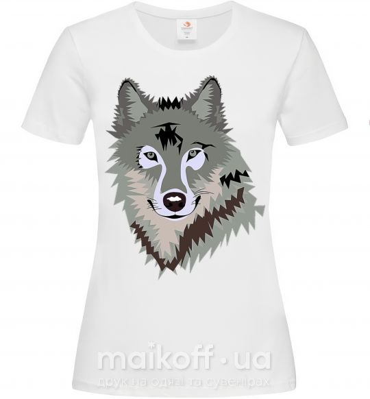Женская футболка Triangle wolf Белый фото