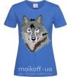 Женская футболка Triangle wolf Ярко-синий фото