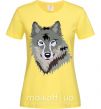 Женская футболка Triangle wolf Лимонный фото
