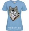 Женская футболка Triangle wolf Голубой фото