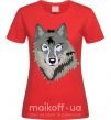 Женская футболка Triangle wolf Красный фото