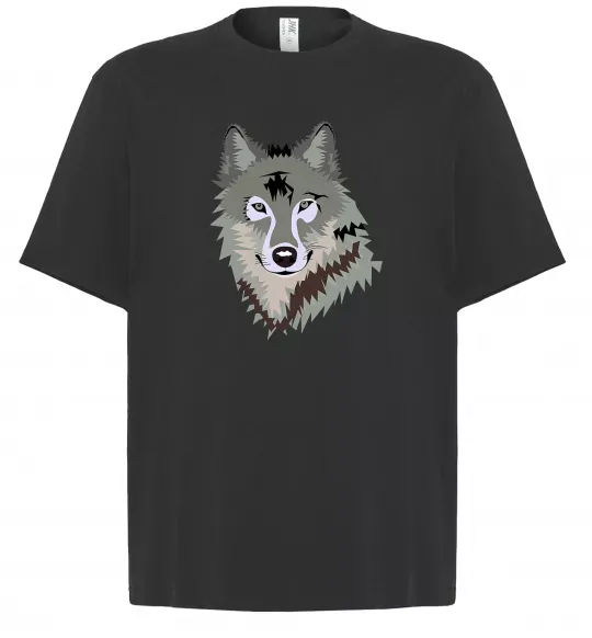 Футболка Оверсайз Triangle wolf Чорний фото