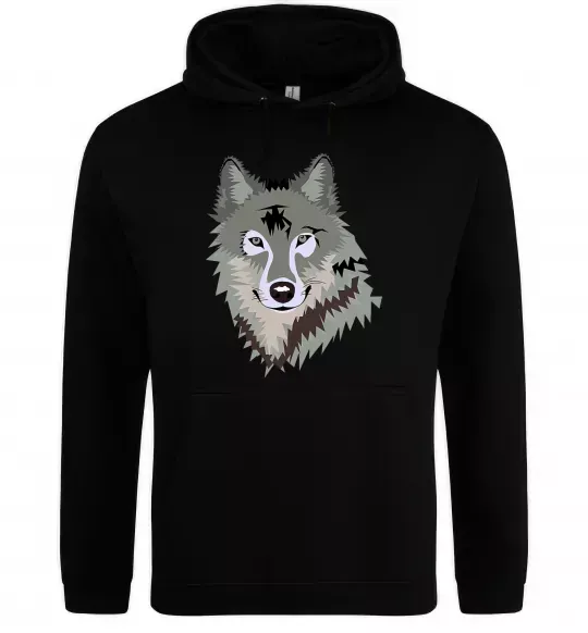 Женская толстовка (худи) Triangle wolf Черный фото