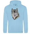 Женская толстовка (худи) Triangle wolf Голубой фото