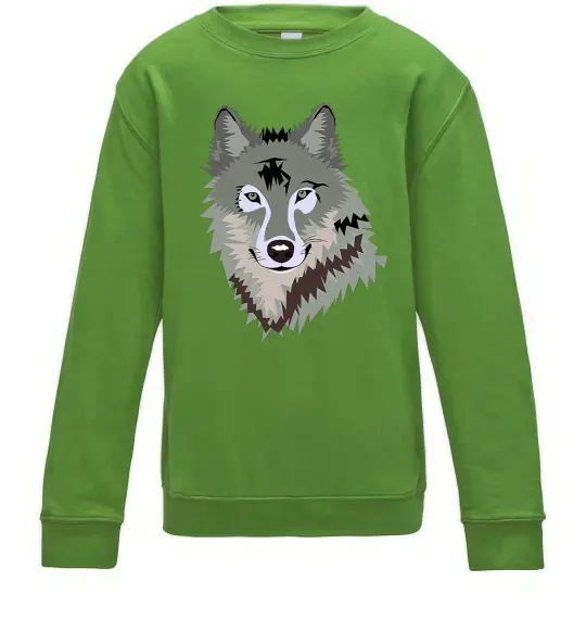 Дитячий світшот Triangle wolf Лаймовий фото