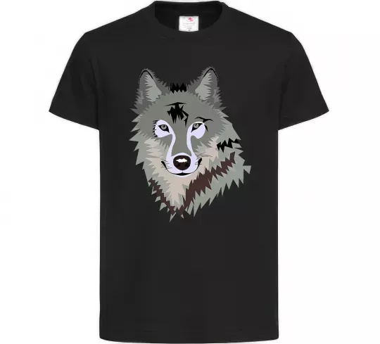 Дитяча футболка Triangle wolf Чорний фото