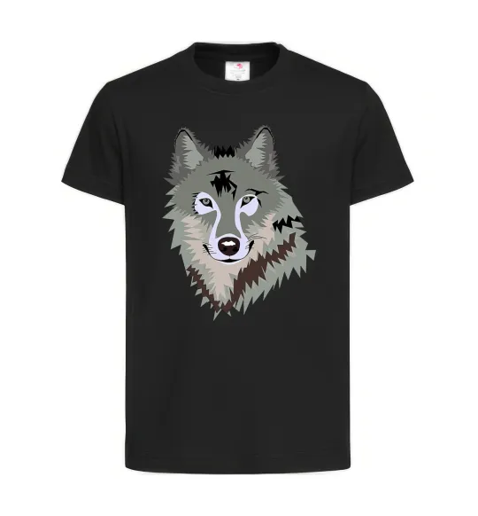 Детская футболка Triangle wolf Черный фото