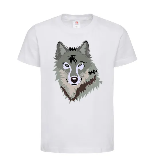 Детская футболка Triangle wolf Белый фото