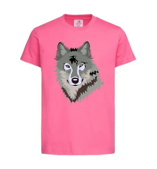Детская футболка Triangle wolf Ярко-розовый фото