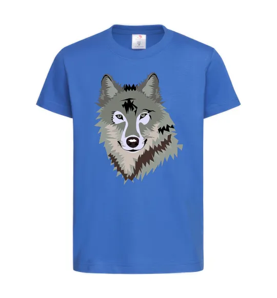 Детская футболка Triangle wolf Ярко-синий фото