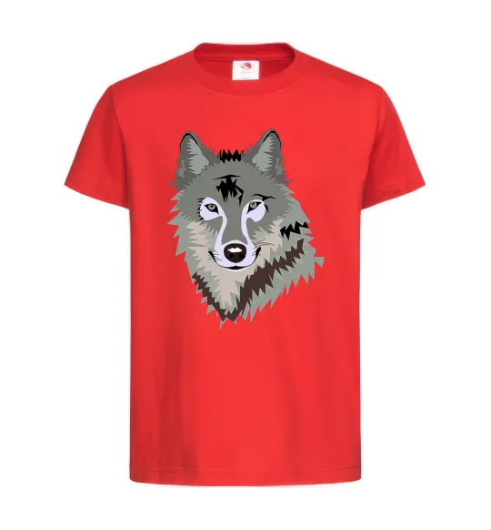 Детская футболка Triangle wolf Красный фото