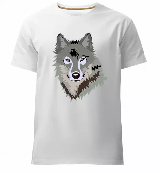 Чоловіча преміум футболка Triangle wolf Білий фото