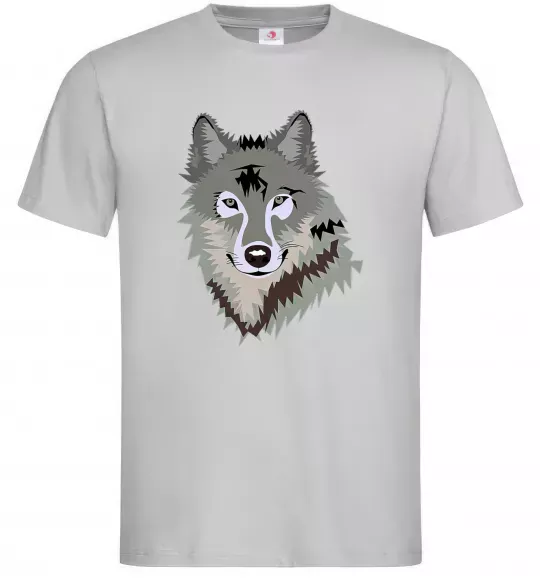 Чоловіча футболка Triangle wolf Сірий фото