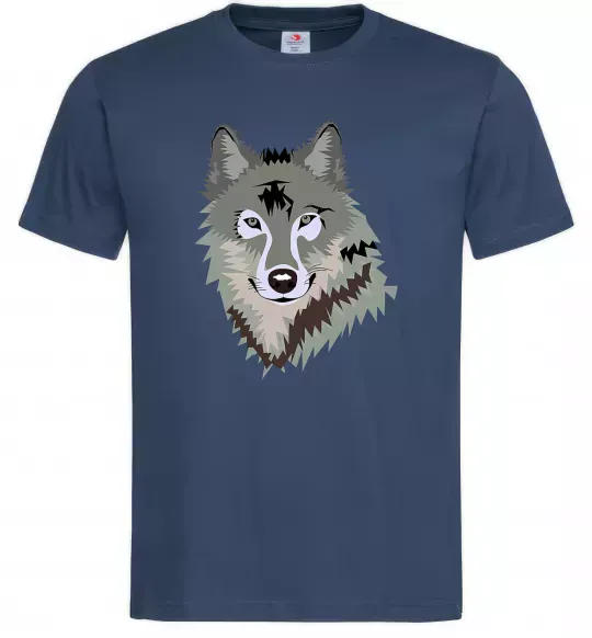 Чоловіча футболка Triangle wolf Темно-синій фото