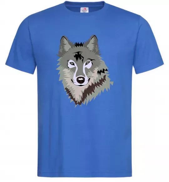 Чоловіча футболка Triangle wolf Яскраво-синій фото