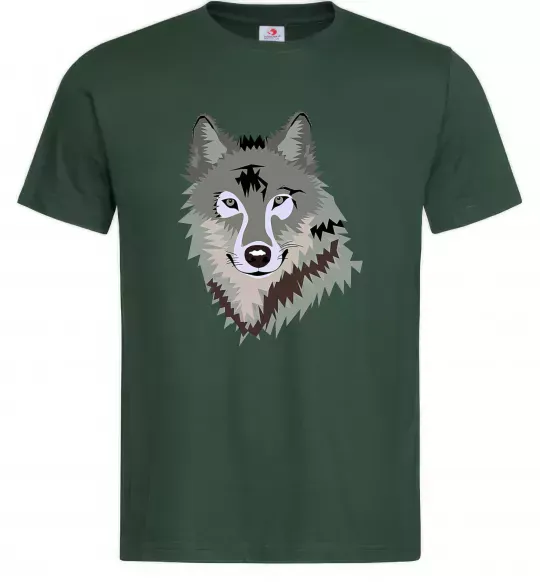 Чоловіча футболка Triangle wolf Темно-зелений фото