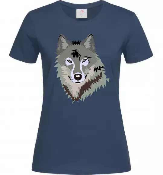 Женская футболка Triangle wolf Темно-синий фото