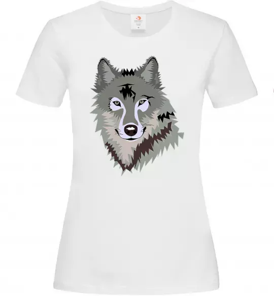 Женская футболка Triangle wolf Белый фото