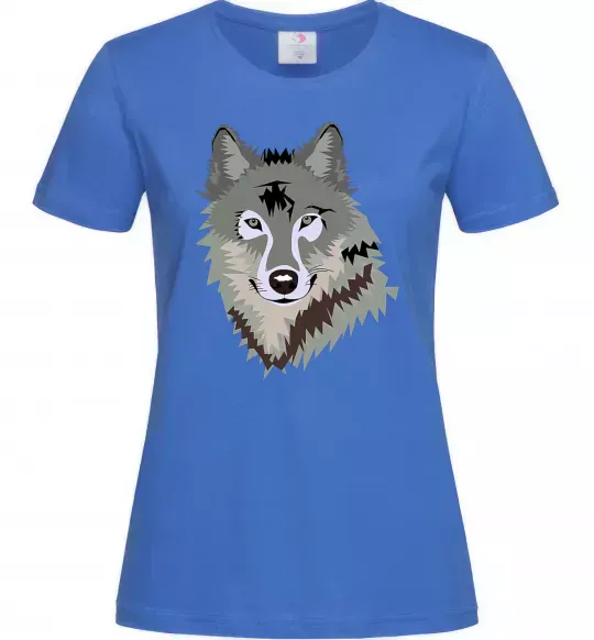 Женская футболка Triangle wolf Ярко-синий фото