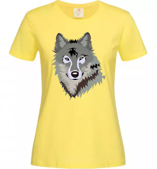 Женская футболка Triangle wolf Лимонный фото