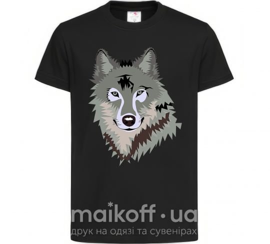 Дитяча футболка Triangle wolf Чорний фото
