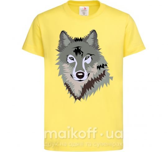 Дитяча футболка Triangle wolf Лимонний фото