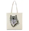 Эко-сумка Triangle wolf Бежевый фото