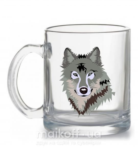 Чашка скляна Triangle wolf Прозорий фото