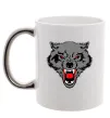 Чашка з кольоровою ручкою Grey wolf Срібло фото