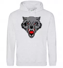 Мужская толстовка (худи) Grey wolf Серый меланж фото