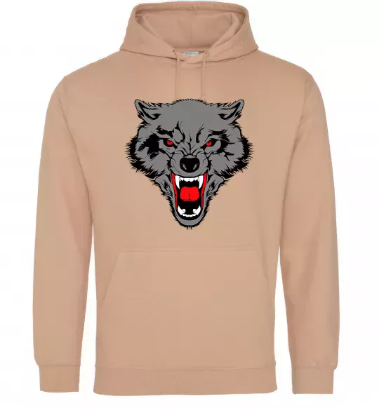 Чоловіча толстовка (худі) Grey wolf Пісочний фото