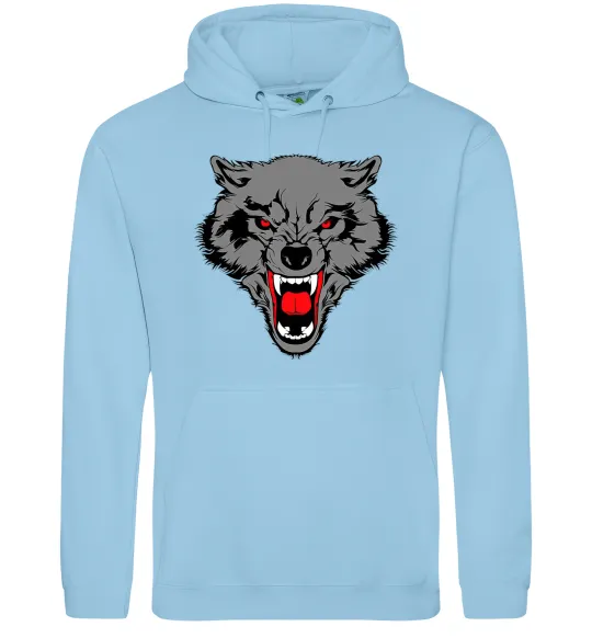Мужская толстовка (худи) Grey wolf Голубой фото