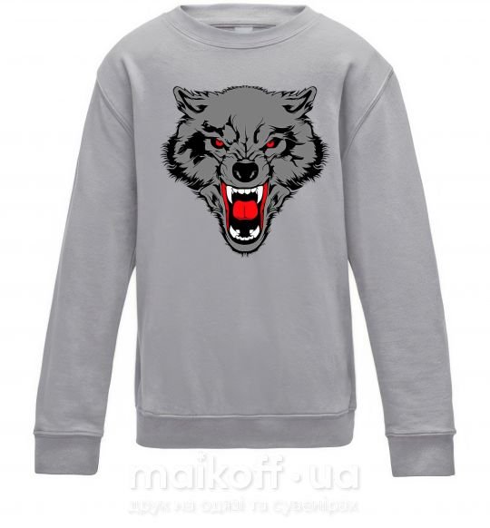 Детский Свитшот Grey wolf Серый меланж фото