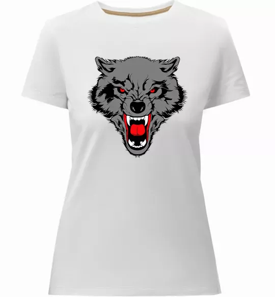 Женская премиум футболка Grey wolf Белый фото